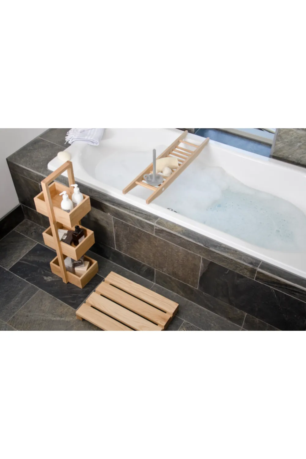 3 Tray Oak Storage Caddy | Wireworks Caddy Mezza