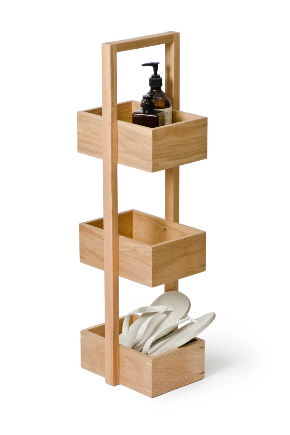 3 Tray Oak Storage Caddy | Wireworks Caddy Mezza
