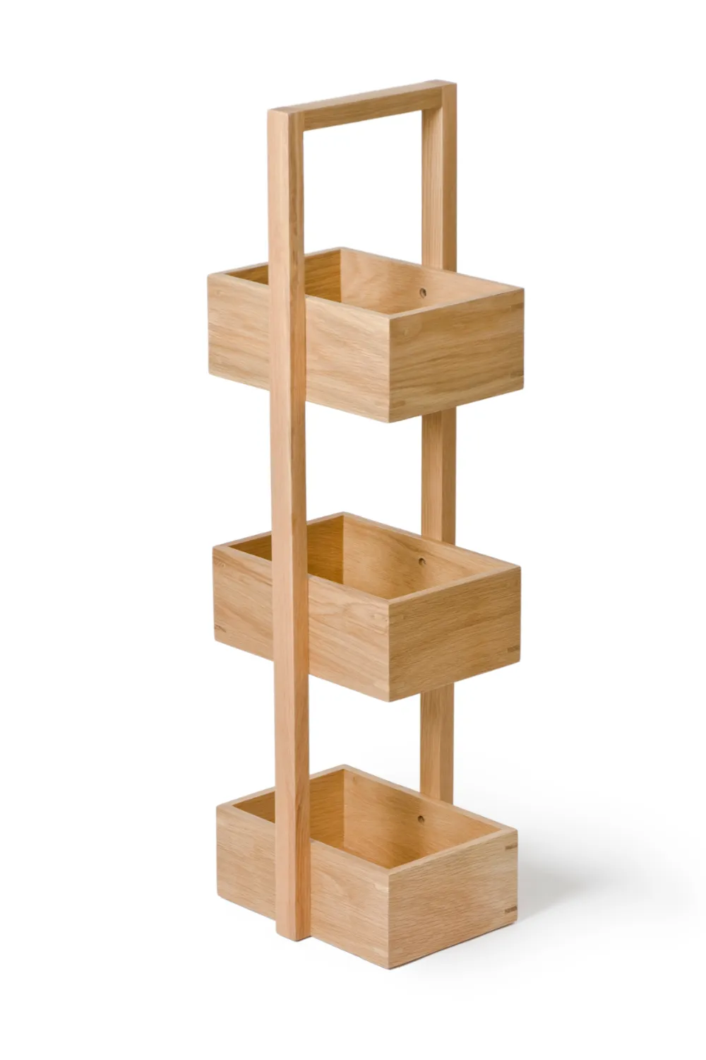 3 Tray Oak Storage Caddy | Wireworks Caddy Mezza