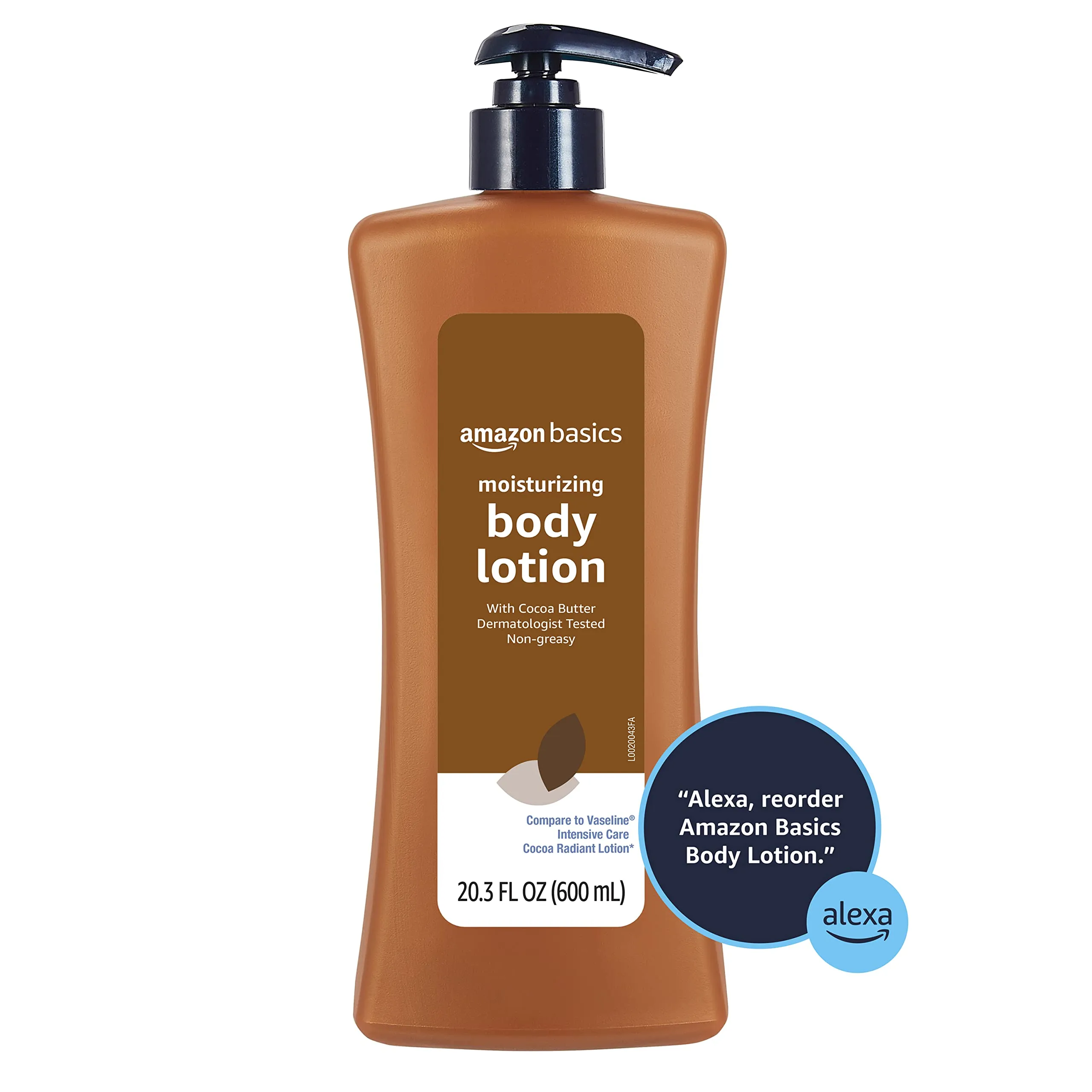 Amazon Basics Cocoa Butter Body Lotion, Lightly Scented, 20.3 Fl Oz, Pack of 4