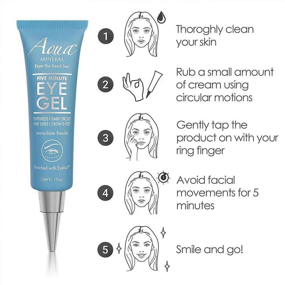 Aqua Mineral Hydrating Eye Gel with Green Tea Extract 1oz 2 Pack