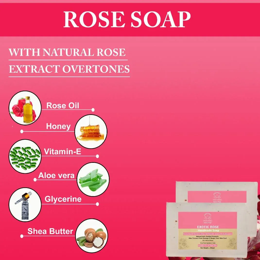 Astro Plus Rose Soap Homemade I Natural Rose Soap At Home For Your Healthy Skin I Homemade Rose Soap Use For Deep Cleansing & Glowing Skin