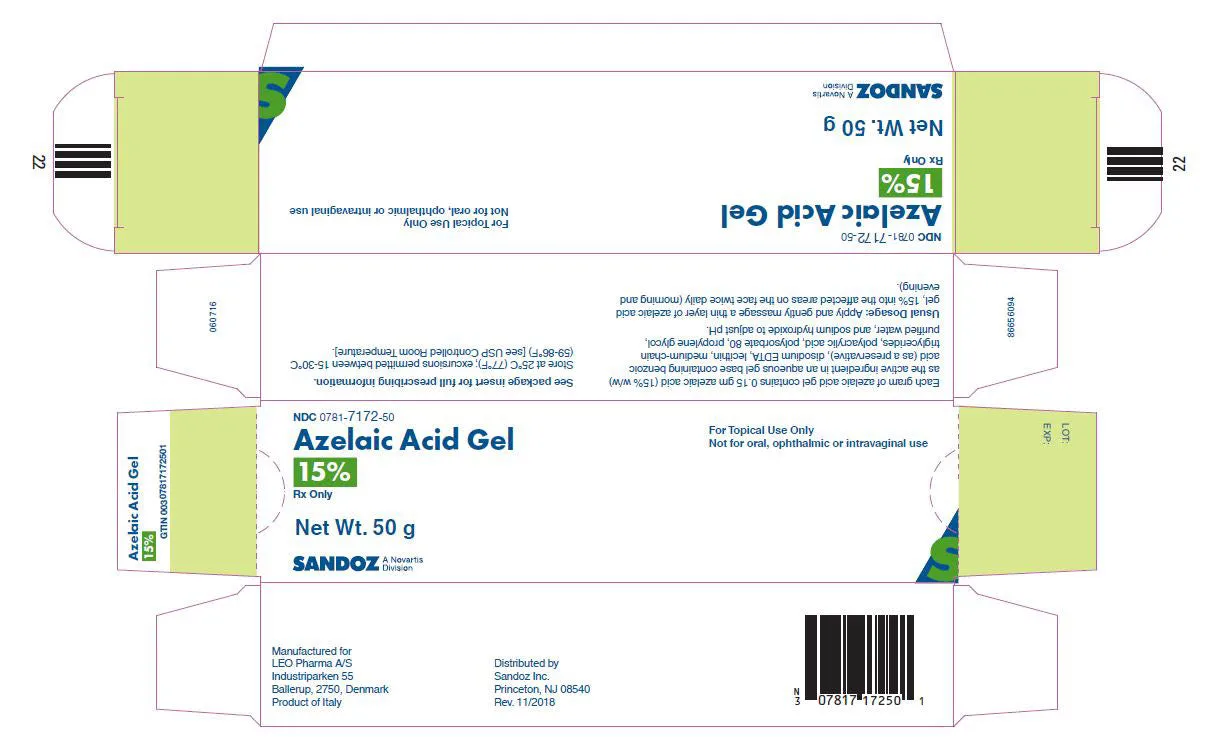 Azelaic Acid Gel 15% Topical 50 gram by Sandoz (RX)