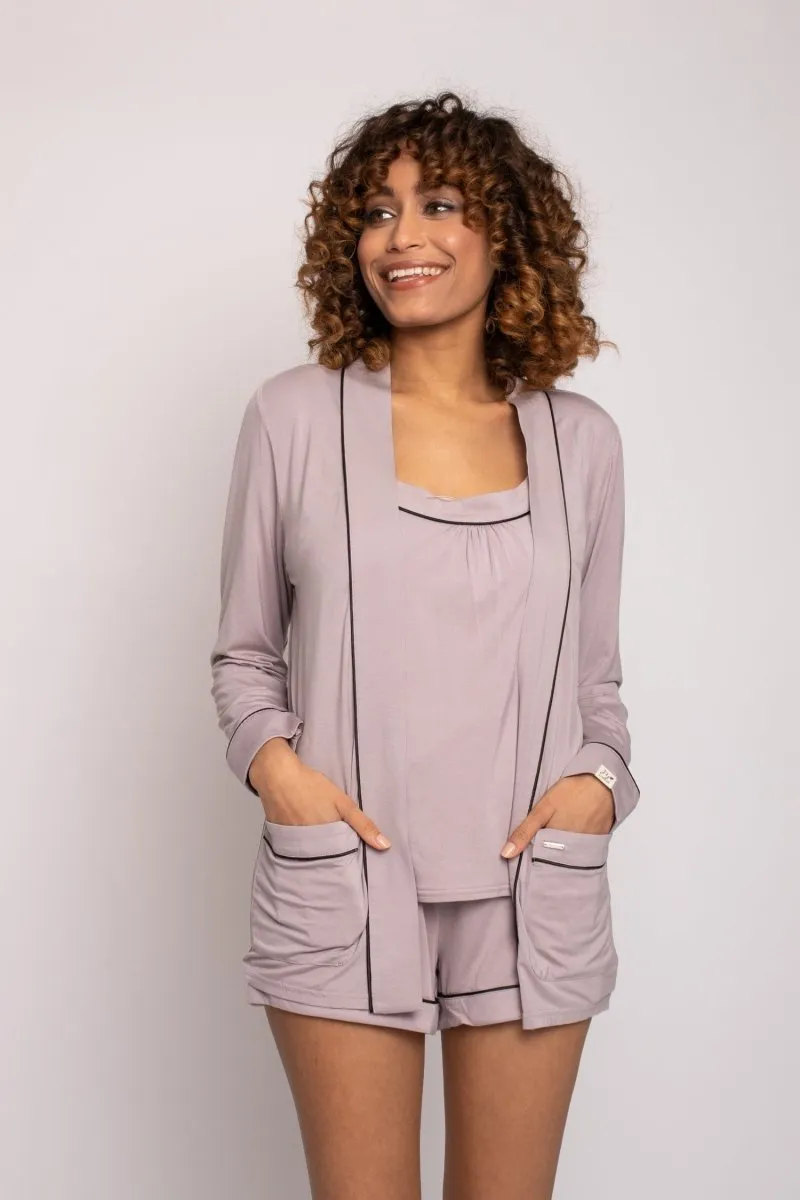 Bamboo Nightwear Jacket in Oyster