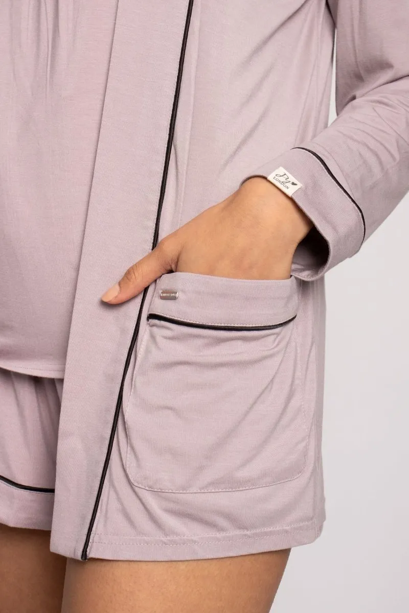 Bamboo Nightwear Jacket in Oyster
