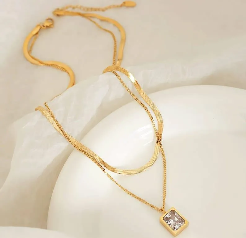 Double Layered Gold plated Necklace
