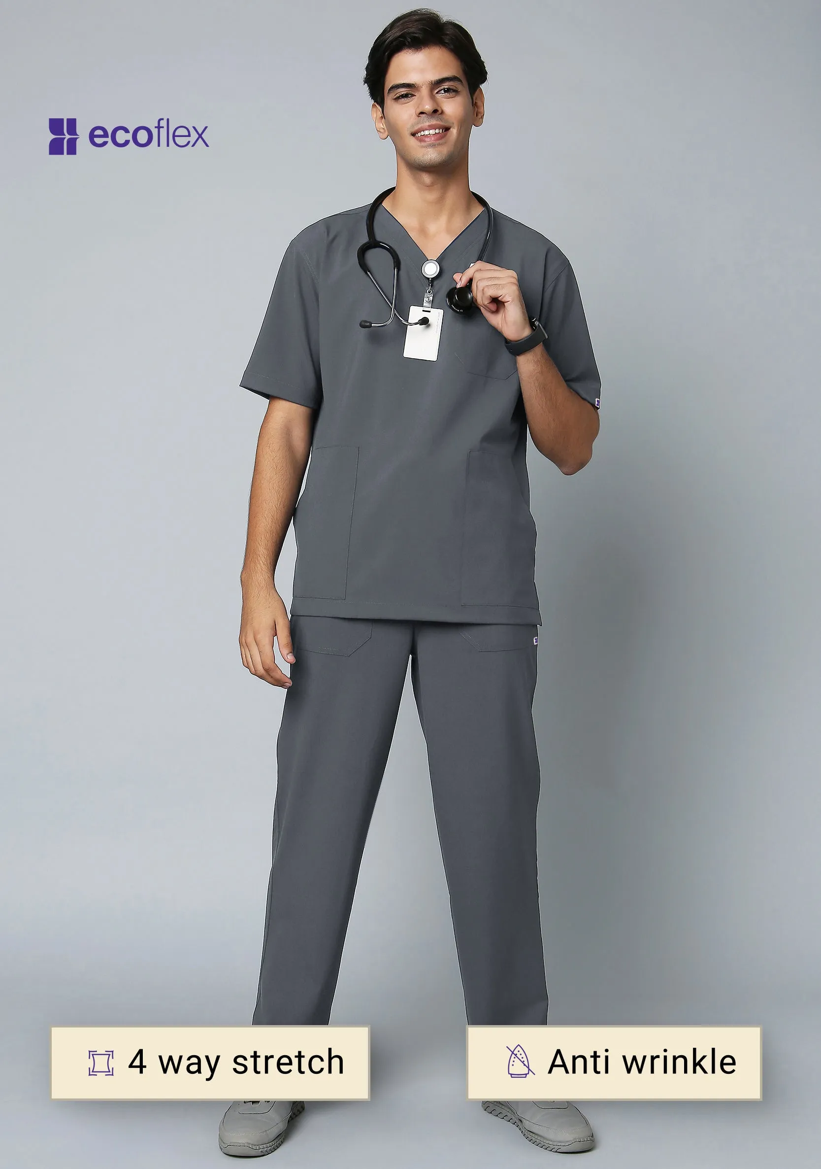 Ecoflex Men's 5 Pocket (Steel Grey) Scrub