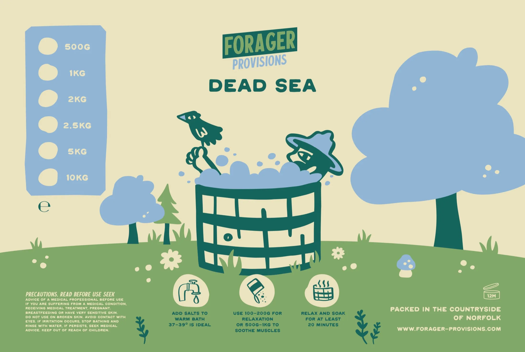 Forager Provisions Hiker Bath Salts - Dead Sea Salts 1KG Packet