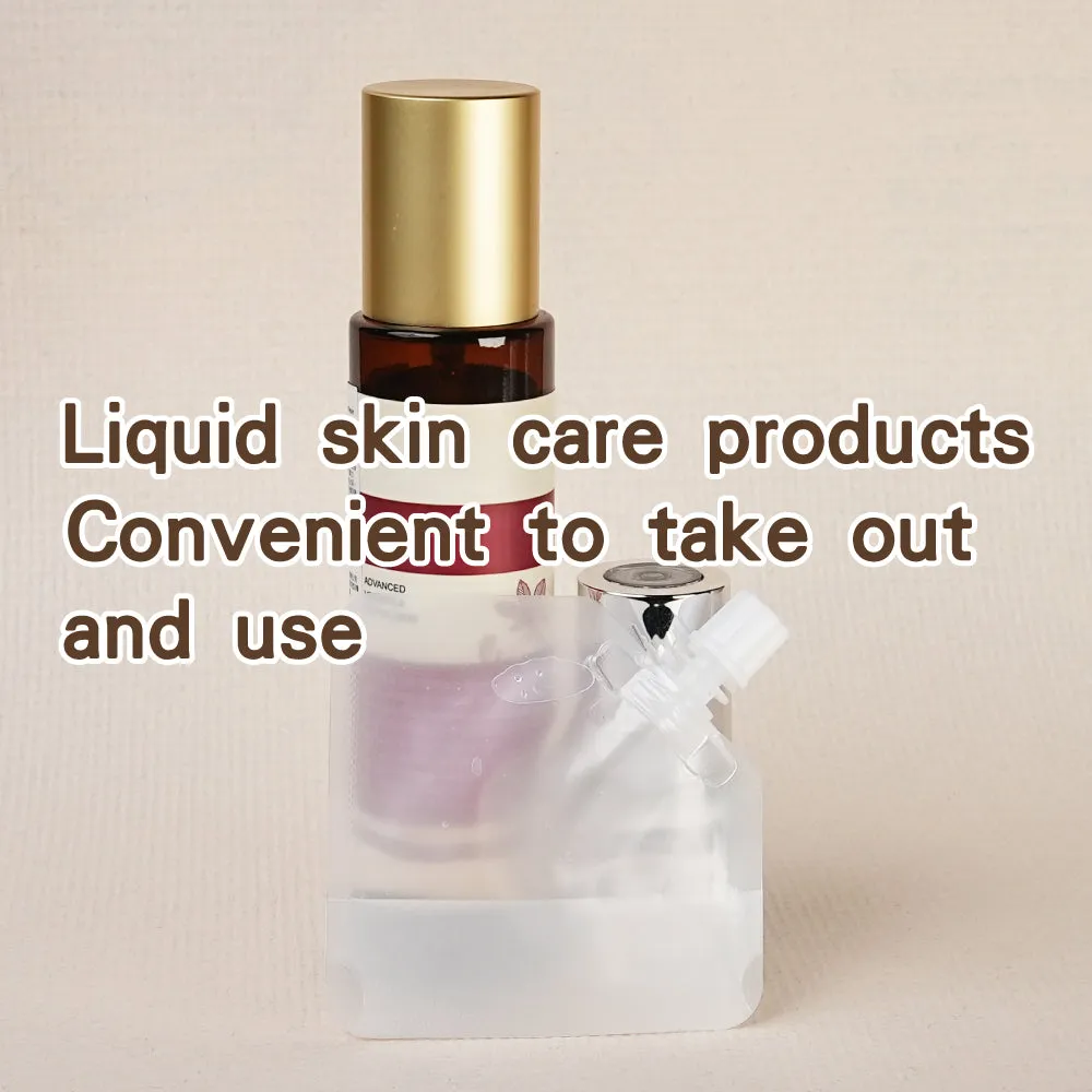 Frosted small spout bag trial size, upright transparent spout bag 30ml, essential for domestic and foreign travel, skin care product packaging bag, sample packaging bag