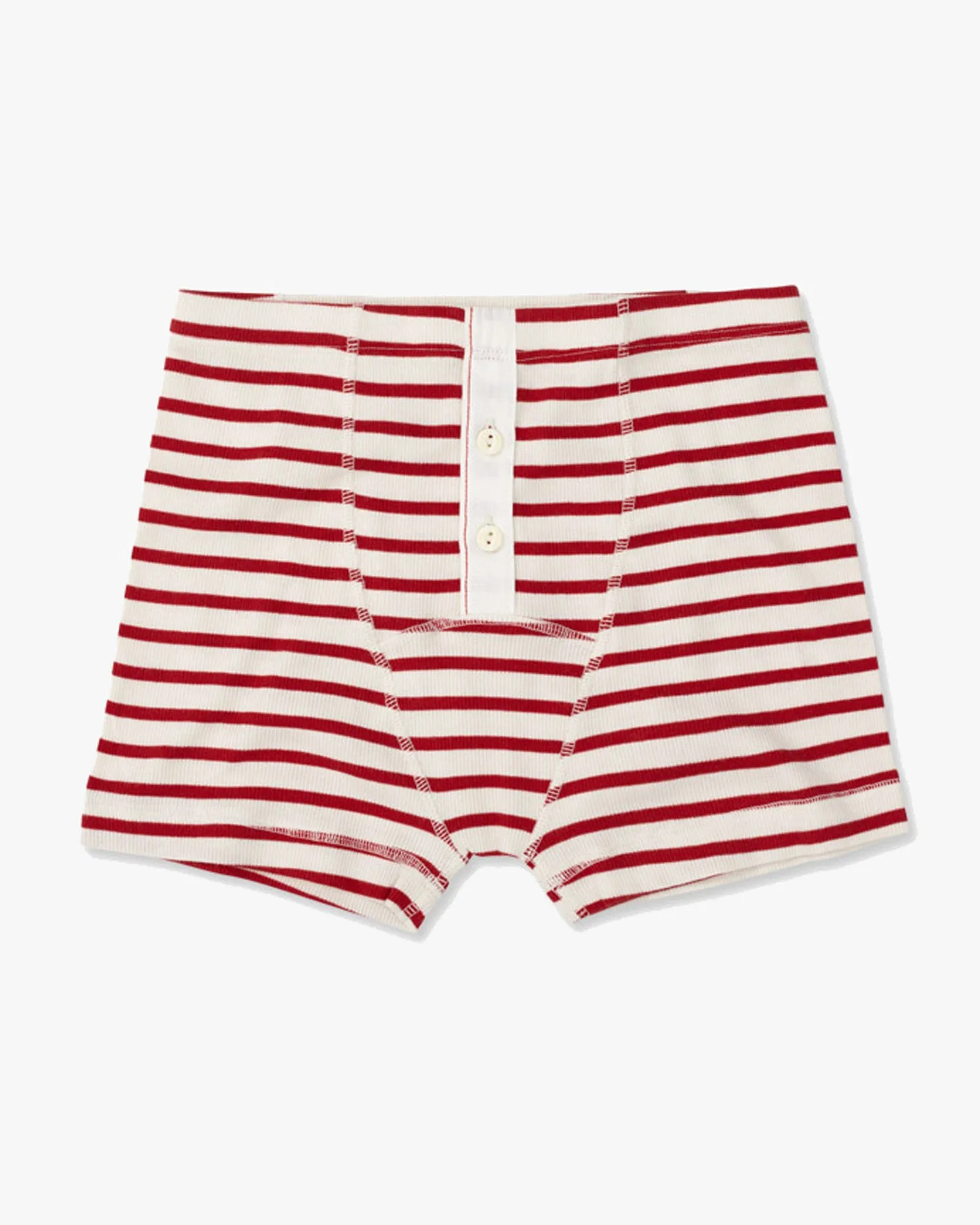 Hemen Biarritz Albar Breton Stripe Boxer Brief - Natural / Red