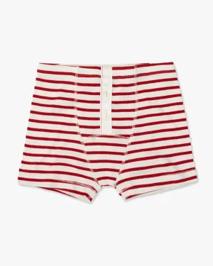 Hemen Biarritz Albar Breton Stripe Boxer Brief - Natural / Red