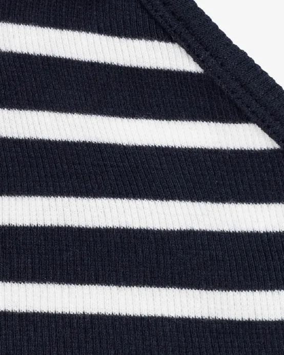 Hemen Biarritz Gari Breton Stripe Ribbed Tank Top - Deep Marine / Natural