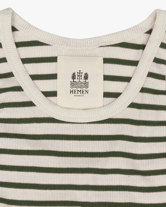 Hemen Biarritz Gari Breton Stripe Ribbed Tank Top - Natural / Khaki