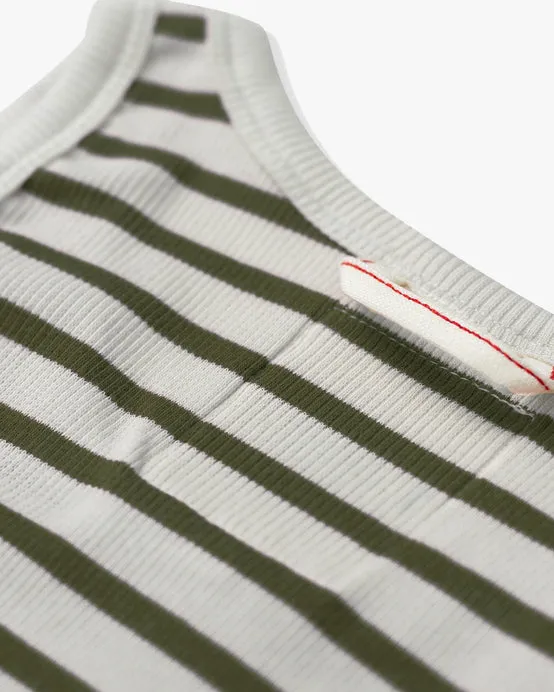 Hemen Biarritz Gari Breton Stripe Ribbed Tank Top - Natural / Khaki