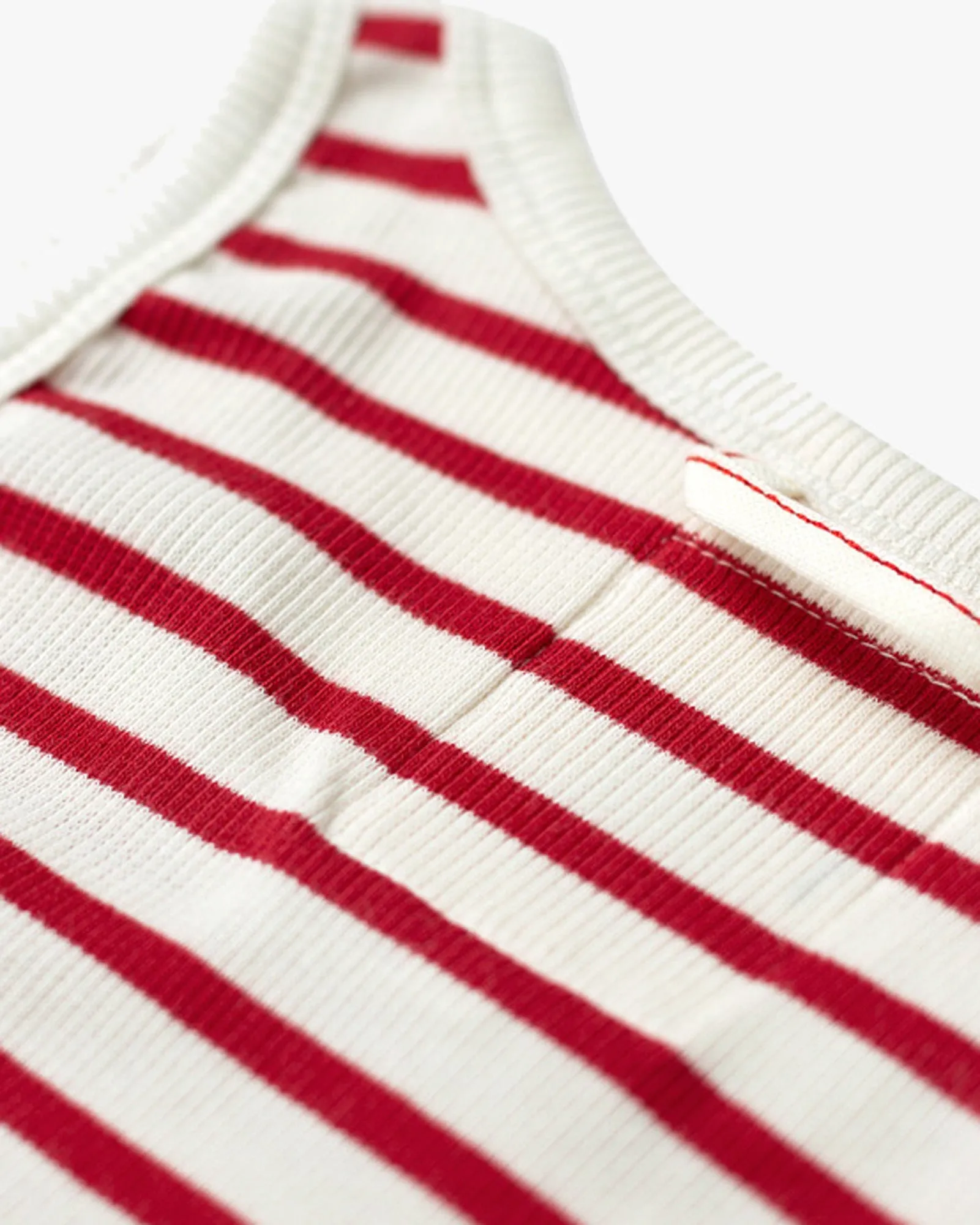 Hemen Biarritz Gari Breton Stripe Ribbed Tank Top - Natural / Red