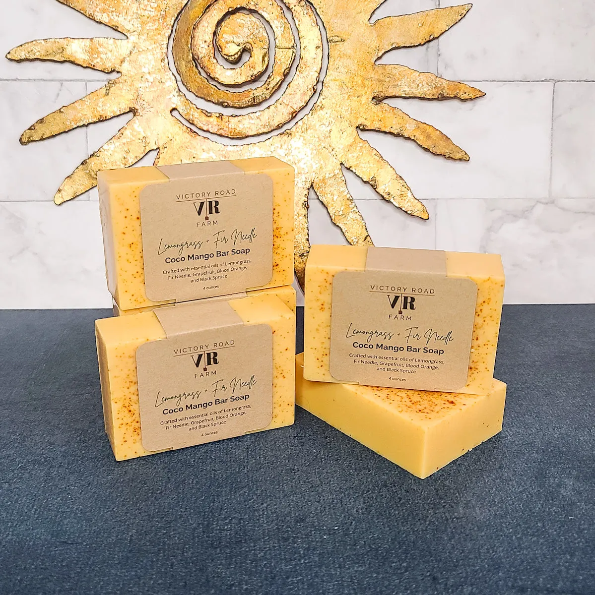 Lemongrass   Fir Needle Coco Mango Bar Soap