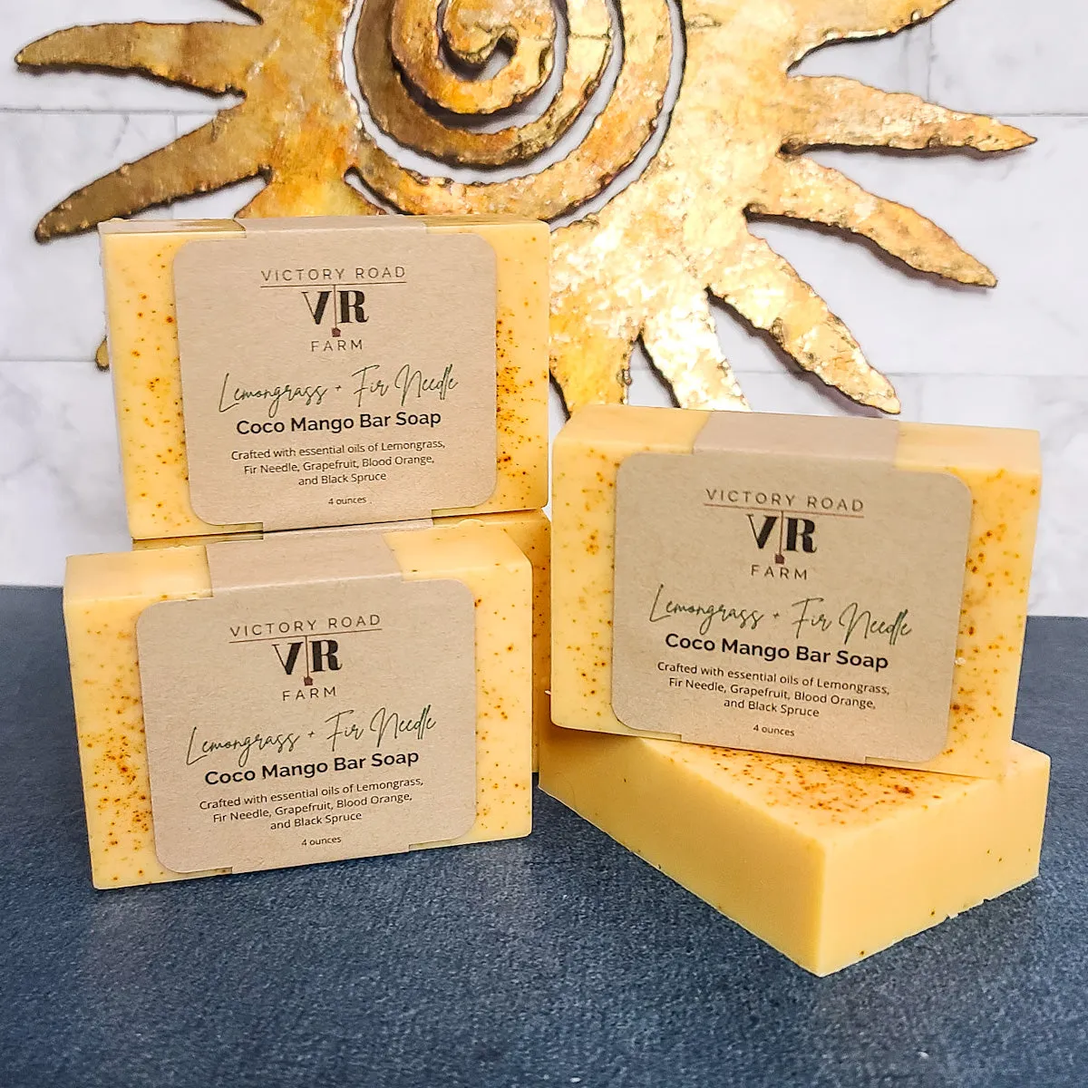 Lemongrass   Fir Needle Coco Mango Bar Soap