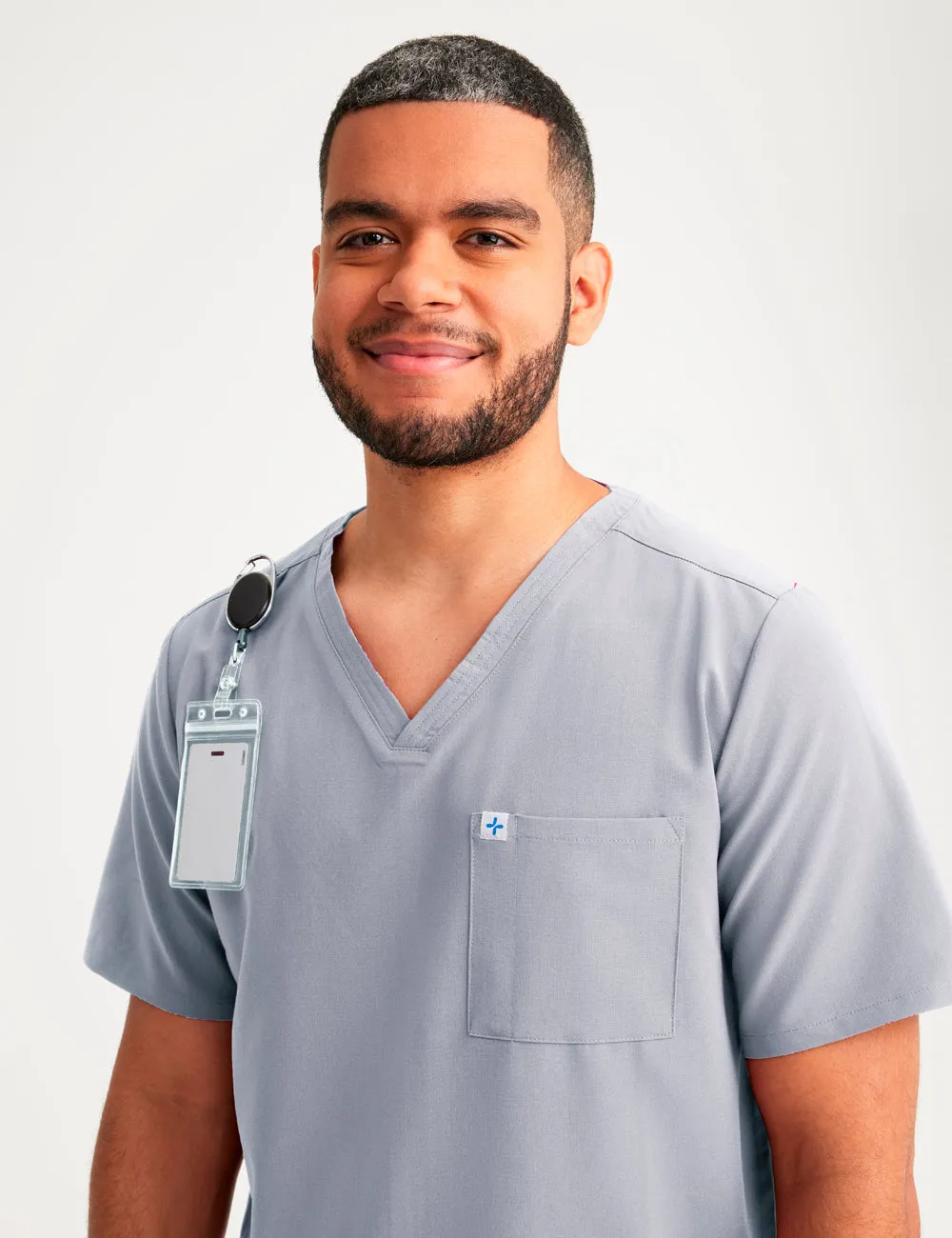 Mens 2-Pocket V-Neck Scrub Top