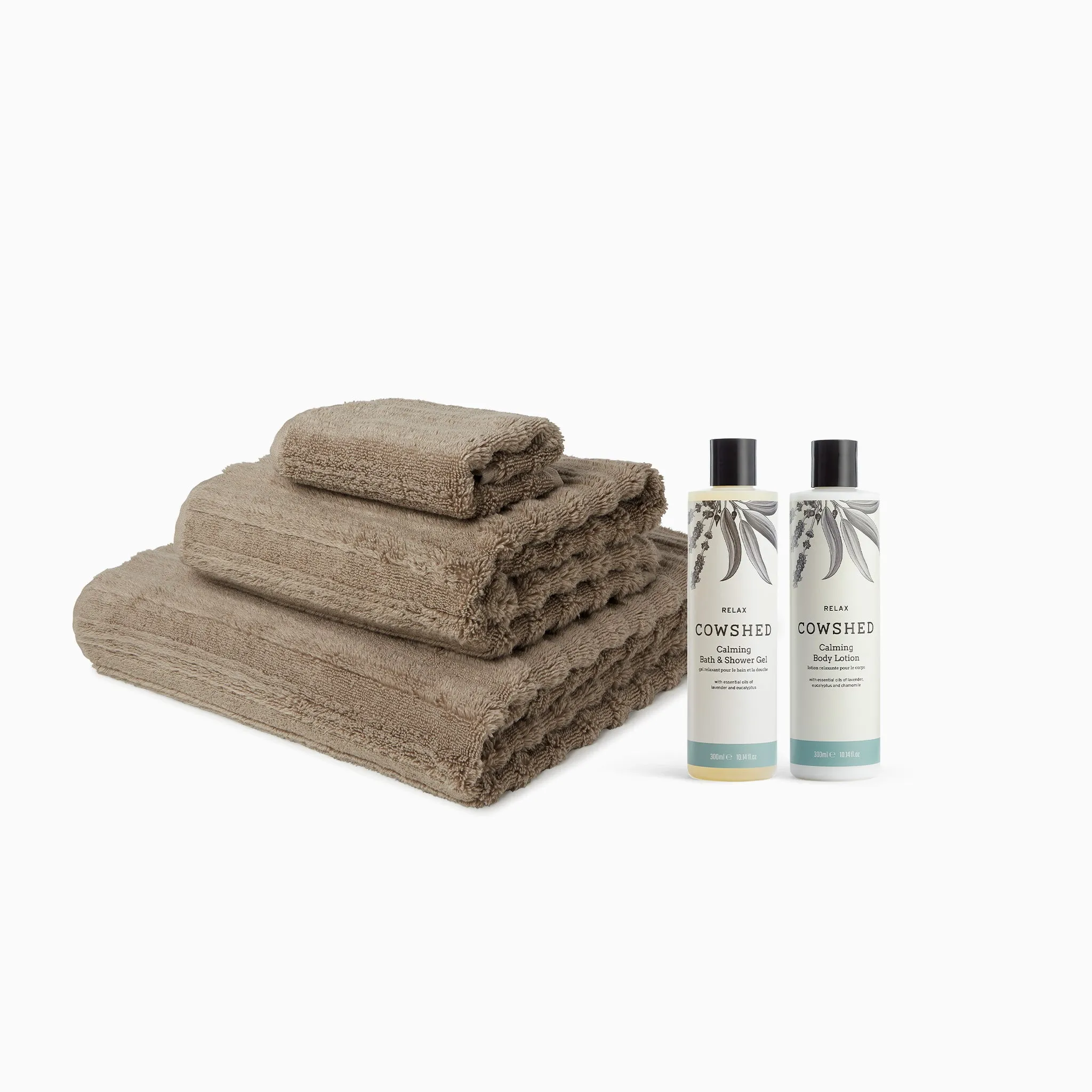 MORI Towels and Cowshed Relax Bath & Body Set