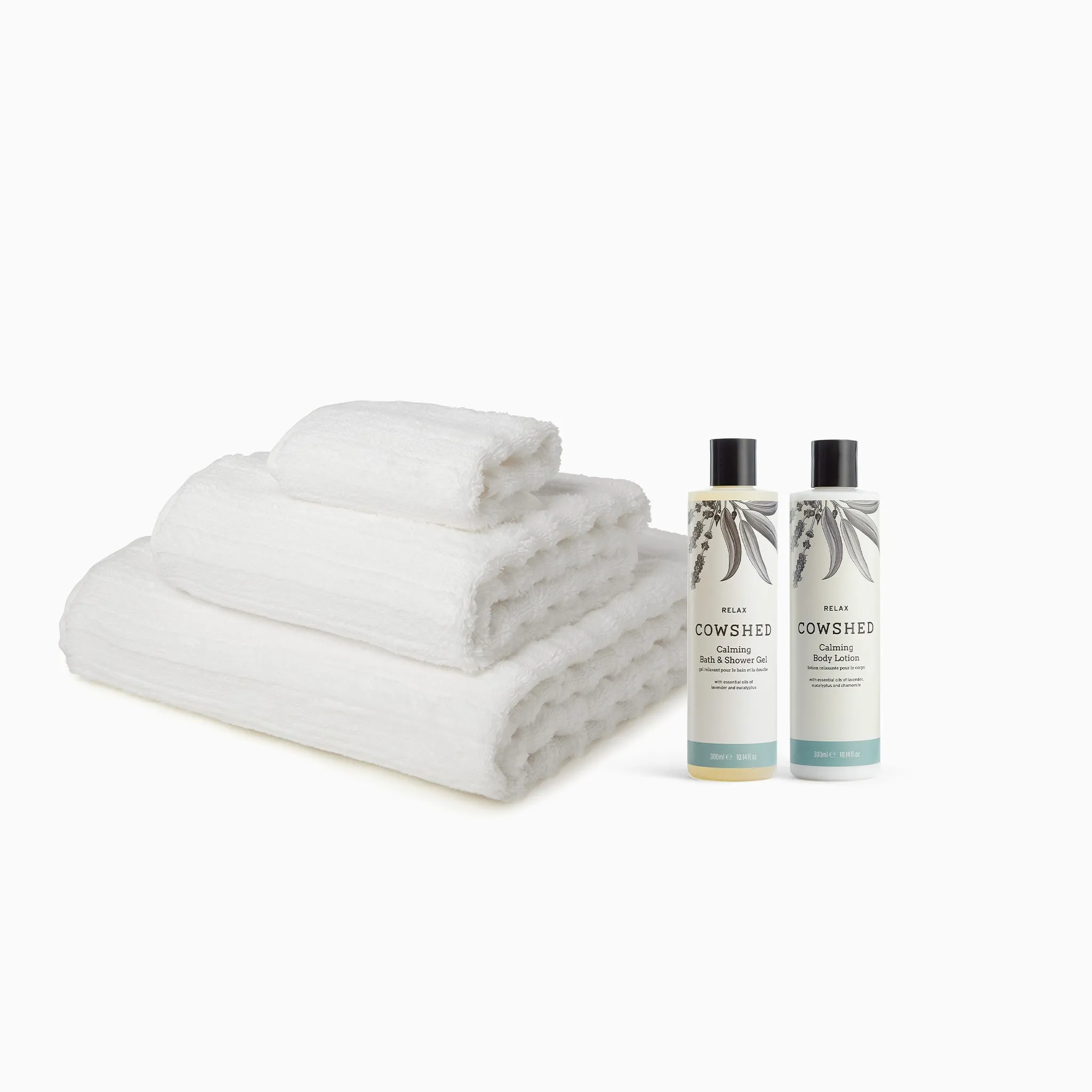 MORI Towels and Cowshed Relax Bath & Body Set