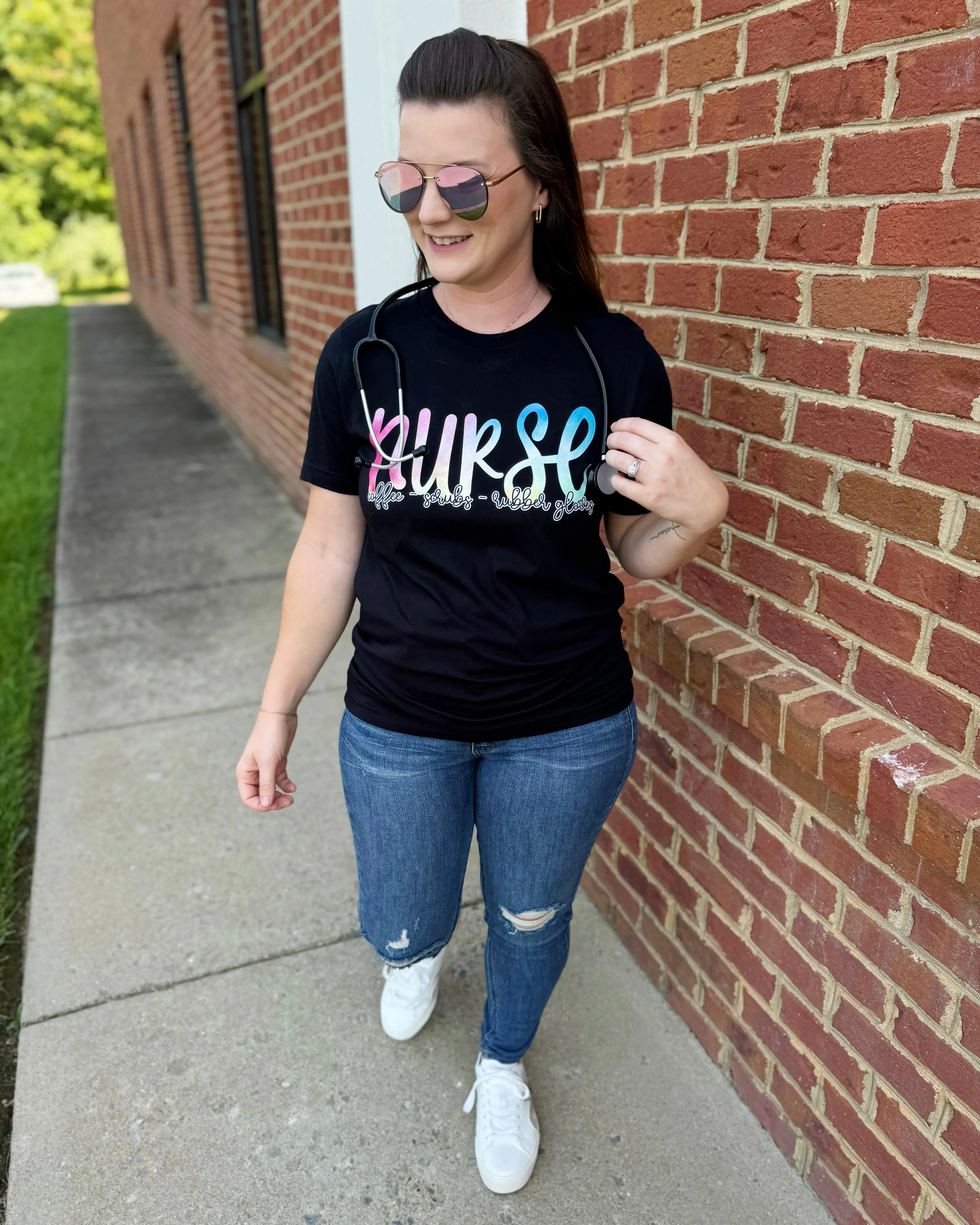 NURSE REG/CURVY Ombre Tee FINAL SALE