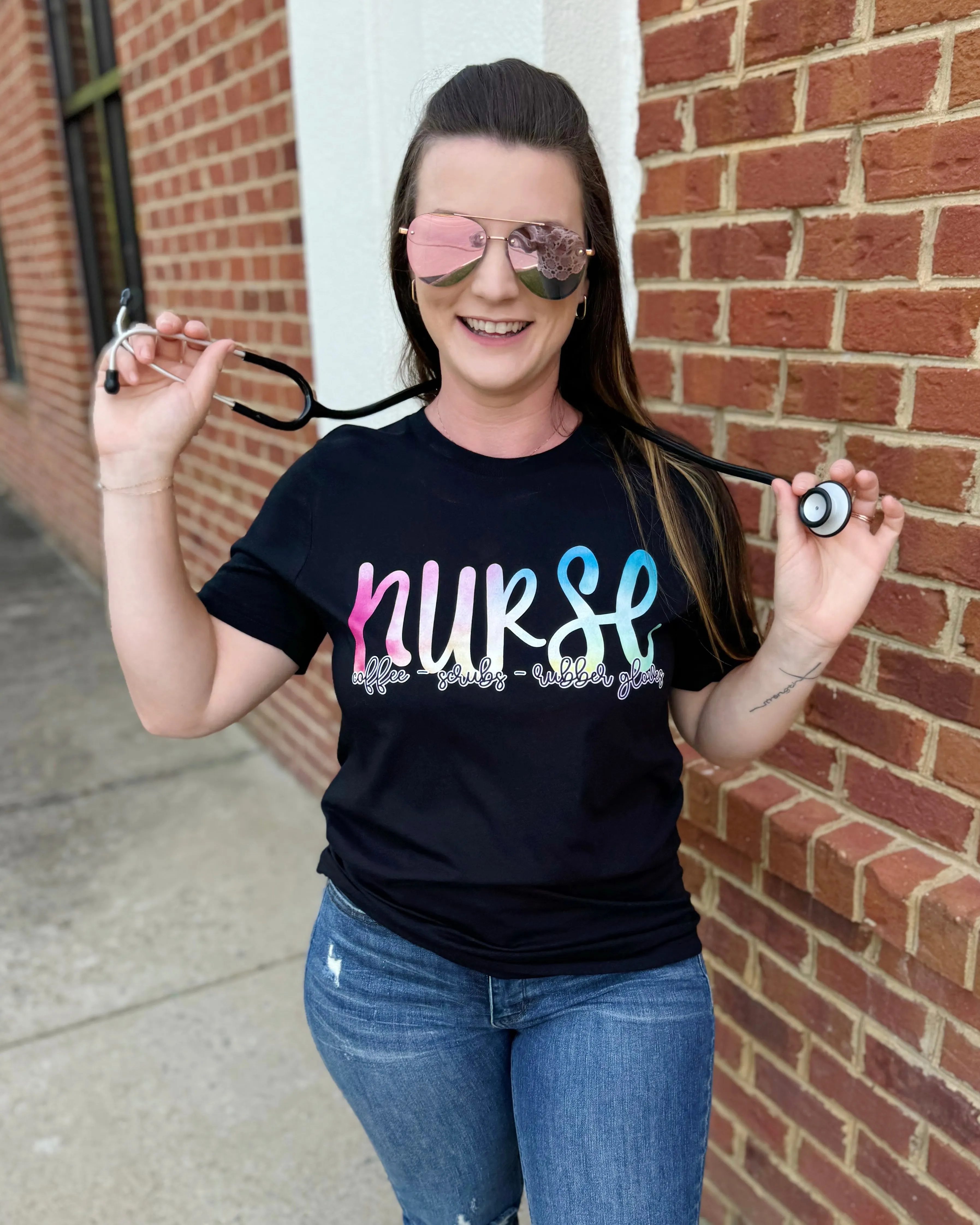 NURSE REG/CURVY Ombre Tee FINAL SALE