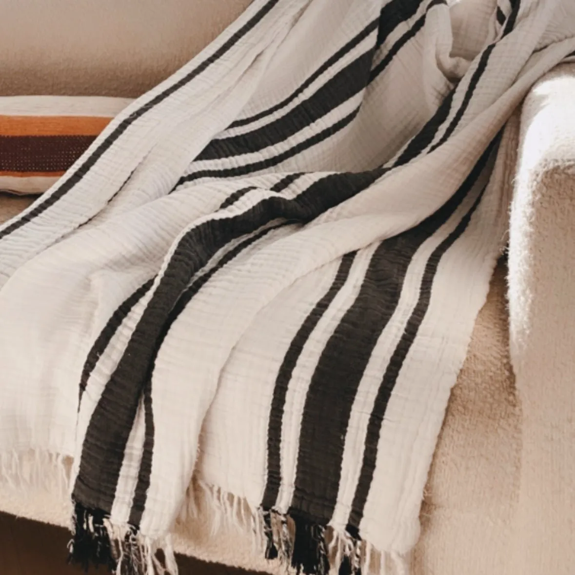 Oversized Fringe Breeze Throw