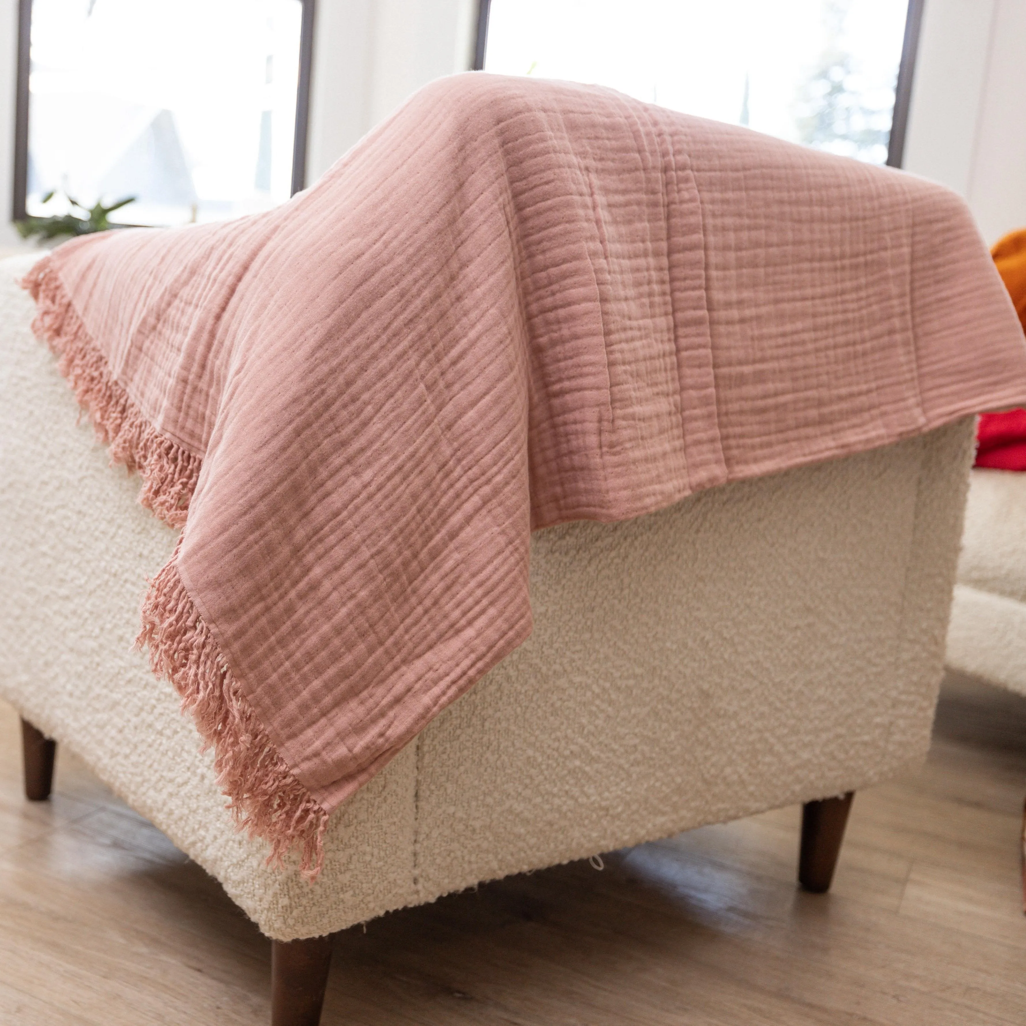 Oversized Fringe Breeze Throw