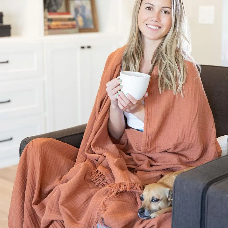 Oversized Fringe Breeze Throw