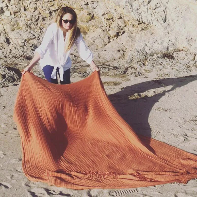 Oversized Fringe Breeze Throw