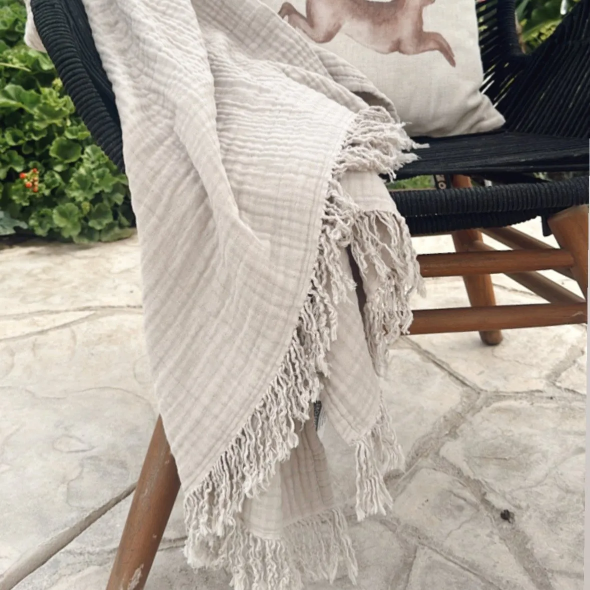 Oversized Fringe Breeze Throw