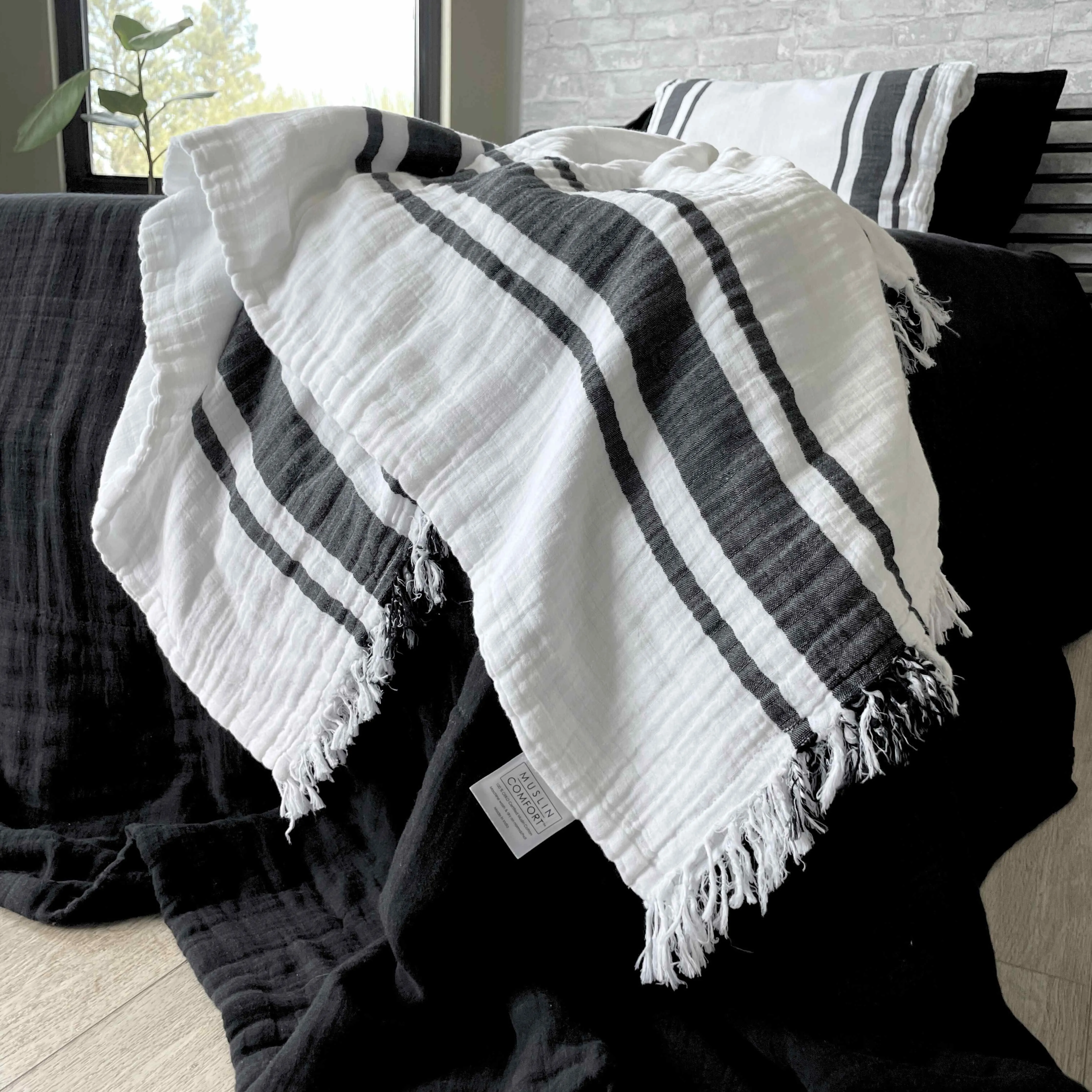 Oversized Fringe Breeze Throw