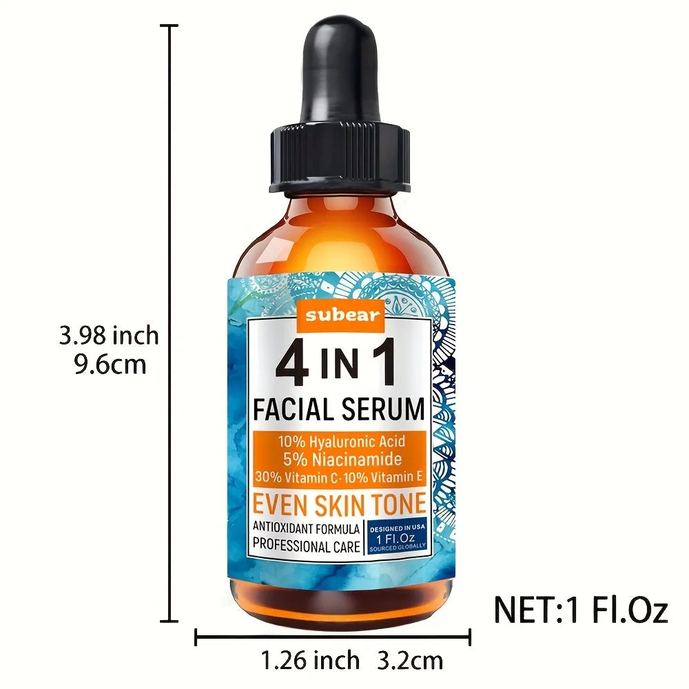 Powerful 4in1 Face Serum with Hyaluronic Acid and Vitamins