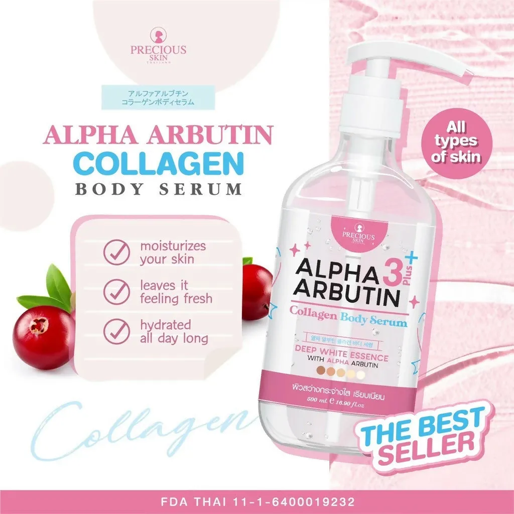 Precious Skin Thailand Alpha Arbutin 3Plus 10x Whitening Booster Collagen Body Serum 500ml