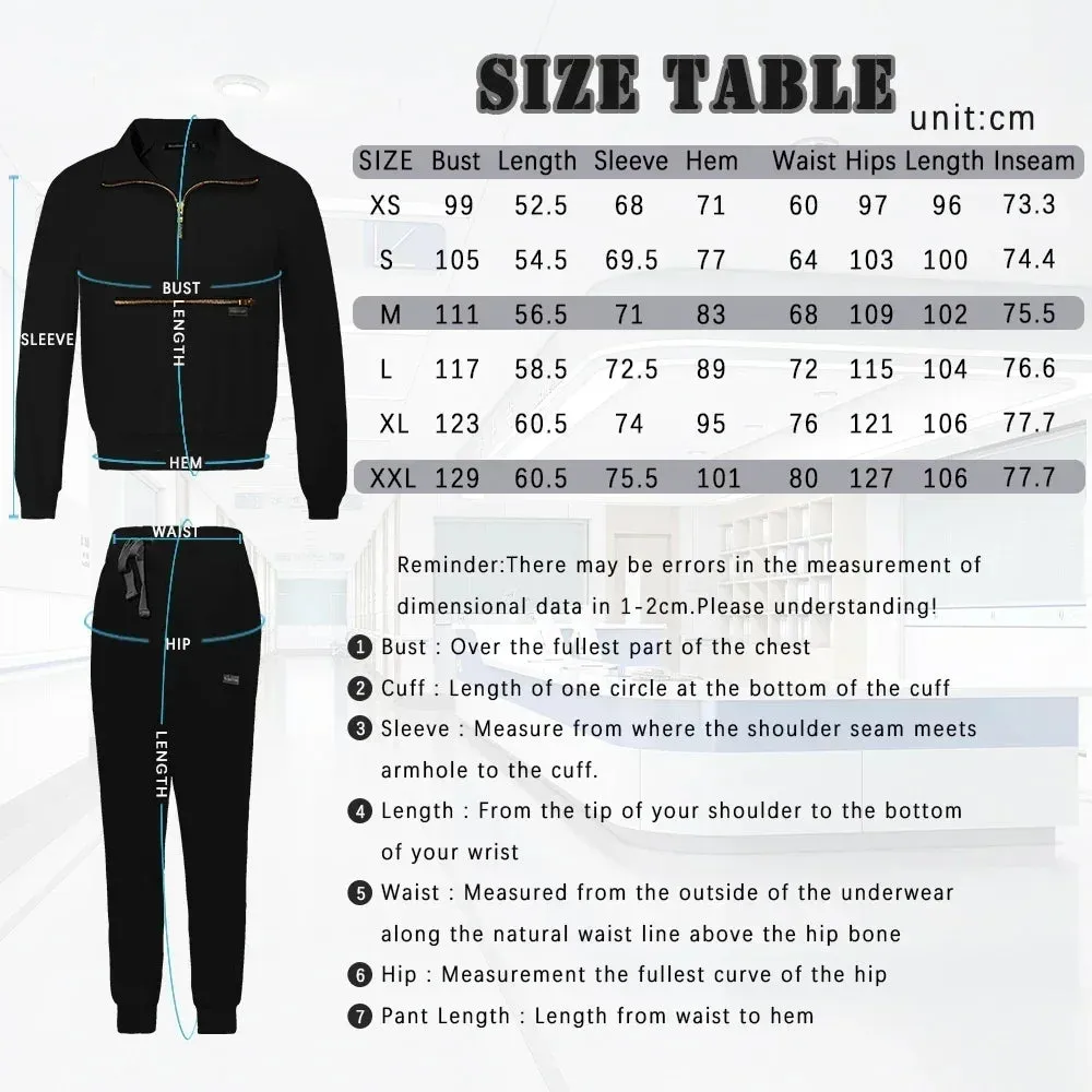 Scrubs Medical Nurse Uniform Woman Multicolour Long Sleeve Beauty Uniform Dentist Vet Work Clothes Clinical Surgical Uniform Set