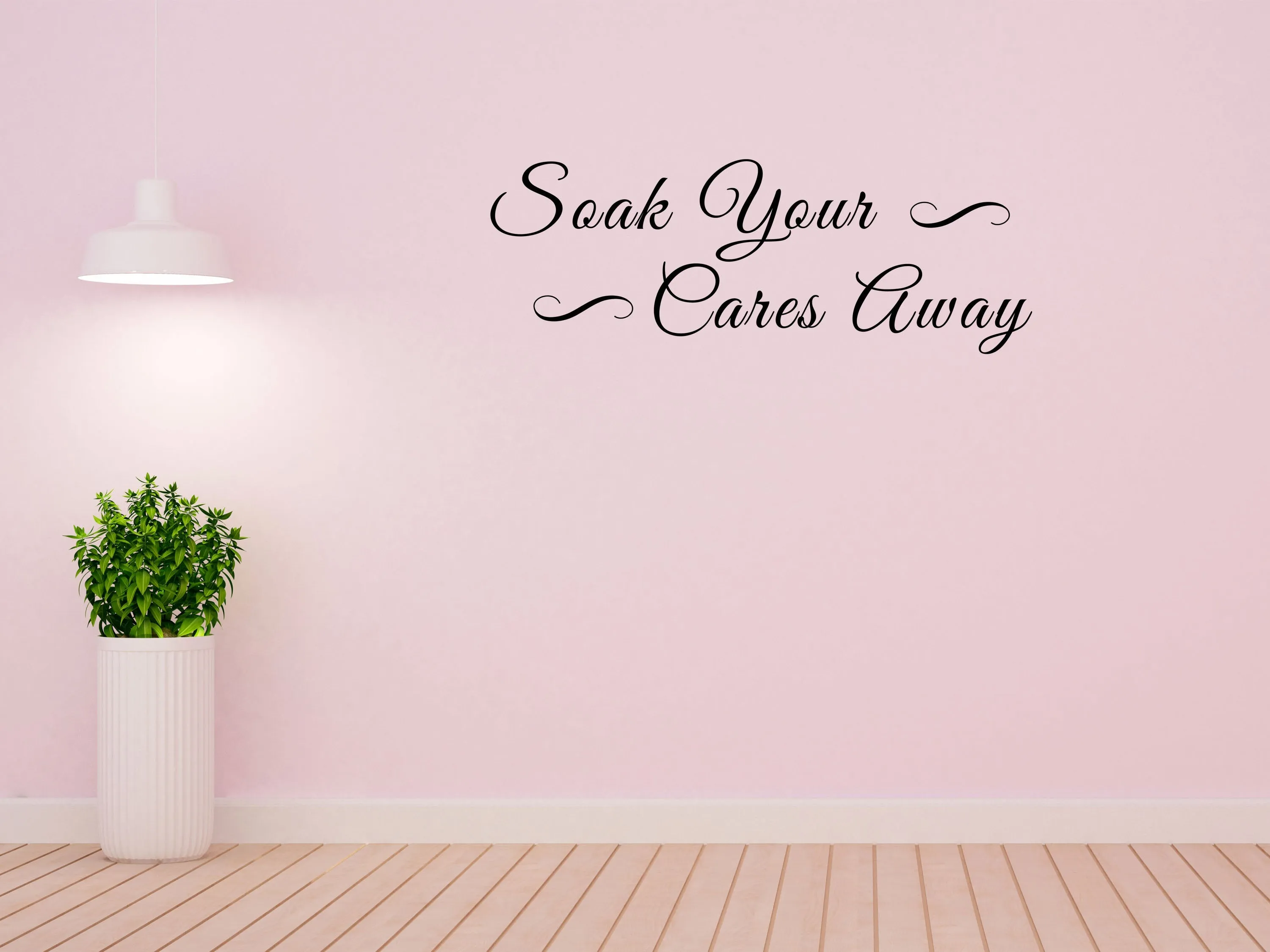 Soak Your Cares Away Bathroom Wall Saying Decal - Bathroom Wall Quote Sticker