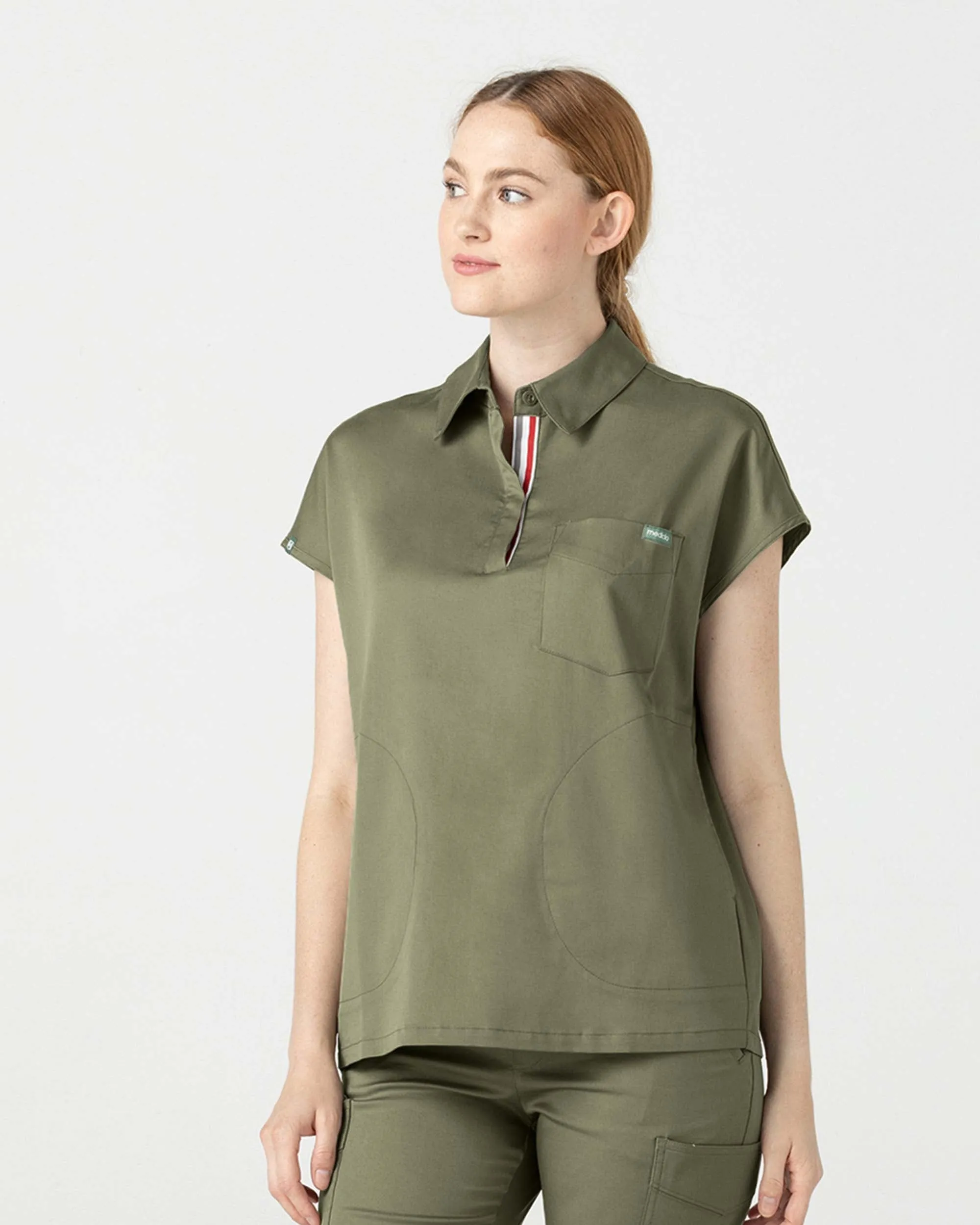 TENCEL™ Capri‎ ‎ Collared Scrub Top