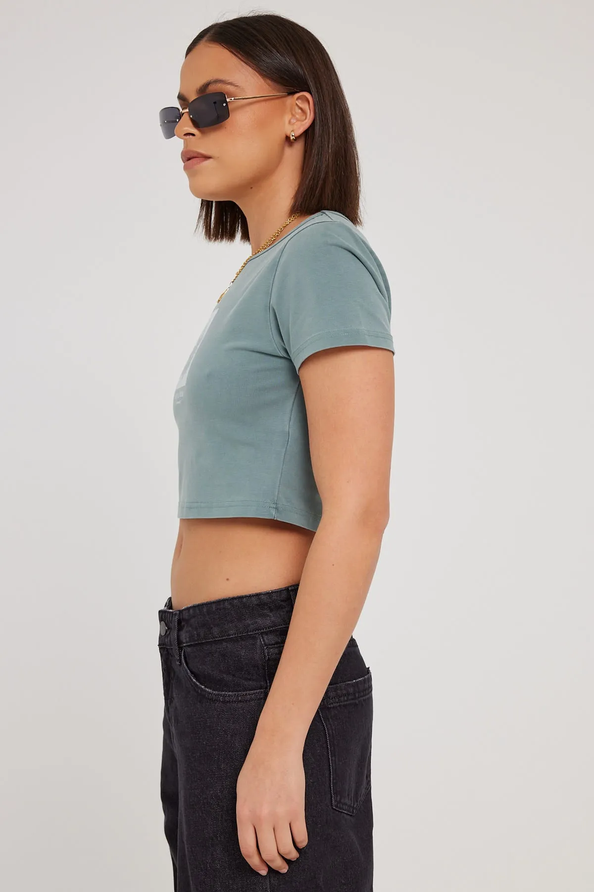 Thrills R&R Baby Crop Tee Scrubs Green