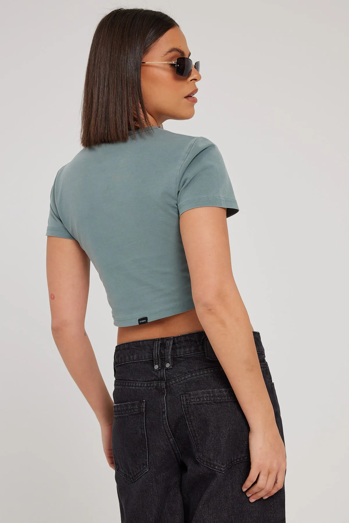 Thrills R&R Baby Crop Tee Scrubs Green