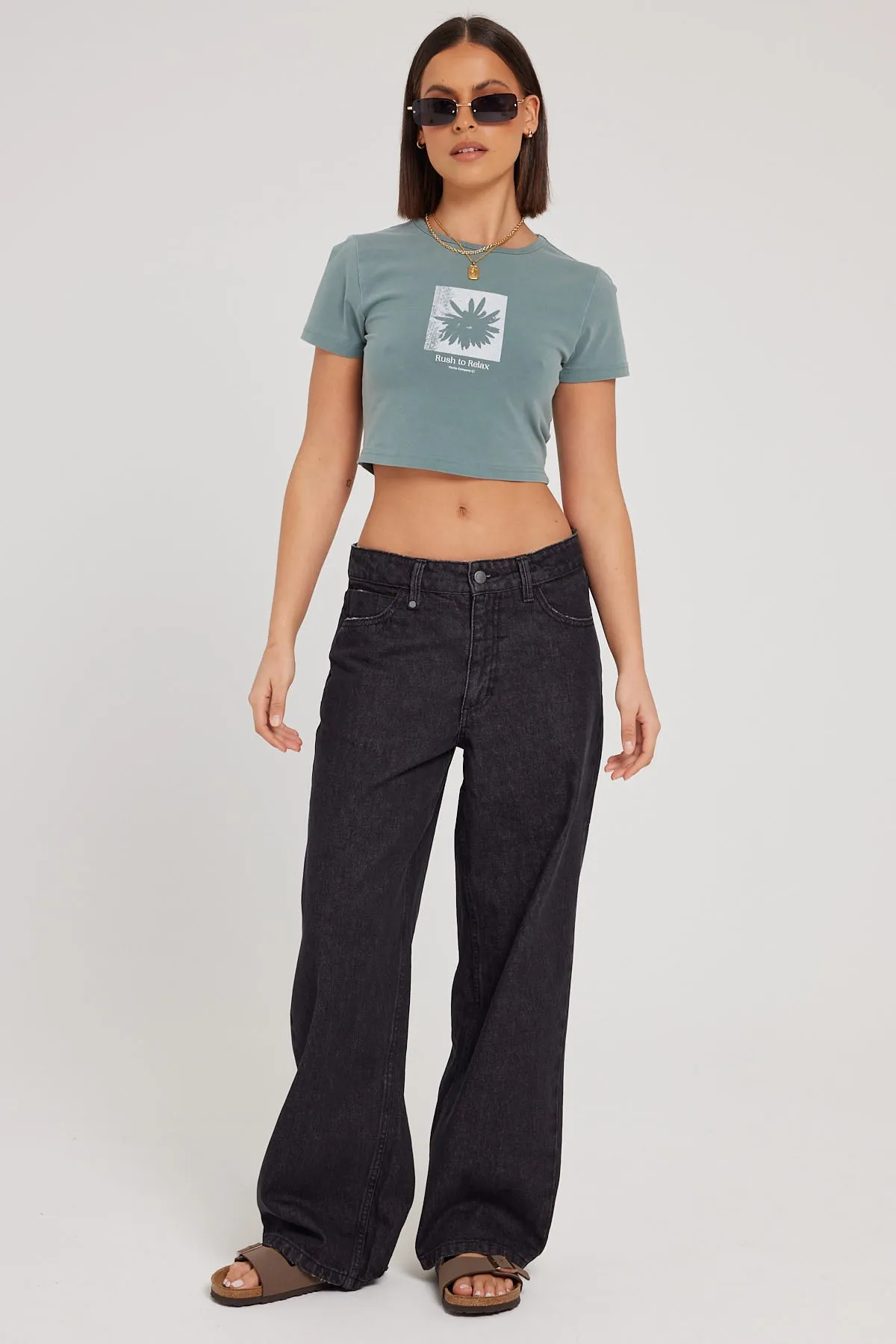 Thrills R&R Baby Crop Tee Scrubs Green